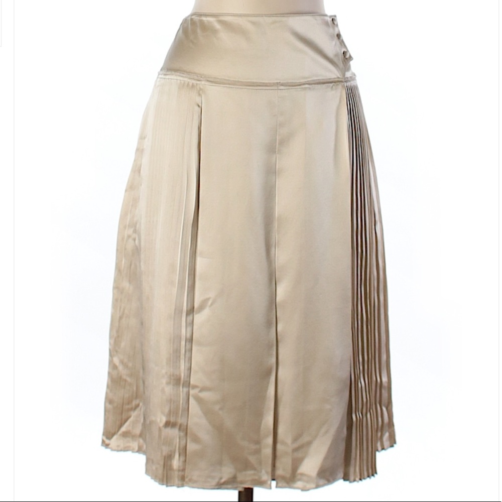 Electra Champagne Silk Pleated Skirt Size 4
